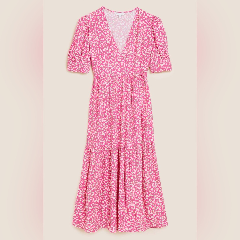 M&S X GHOST / ANTHROPOLOGIE DITZY SMOCKED MIDI DRESS - Picture 7 of 11